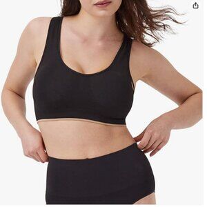 NWT SPANX Breast of Both Worlds Reversible Tank Comfort Bra Black/Barely Small